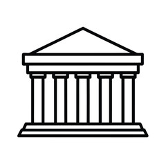 Outline drawing of a classical building facade