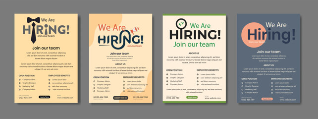 Job vacancy hiring flyer or poster design for social media circular post banner template We are hiring Job advertisement flyer, We are hiring job vacancy poster design