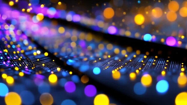 Abstract Colorful Light Particles Wave