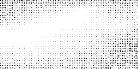 Simple grunge dotted halftone gradient texture. Vanishing polka dot background. Repeating dots gradation rectangle modern