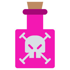 poison bottle Flat Icon, Science And Laboratory Concept Flat Design Style