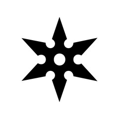 Ninja star silhouette vector flat illustration design.