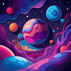 Cosmic Dreams. A Vibrant Journey Through a Fantasy Galaxy
