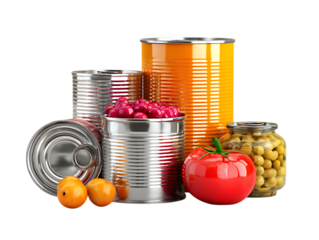 Tinned food with realistic packaging isolated cleanly
