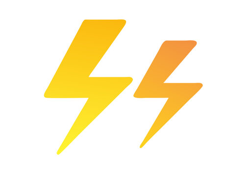 Simple icon of lightning. Illustration. Line. Electricity. Bili-bili. Electricity generation.