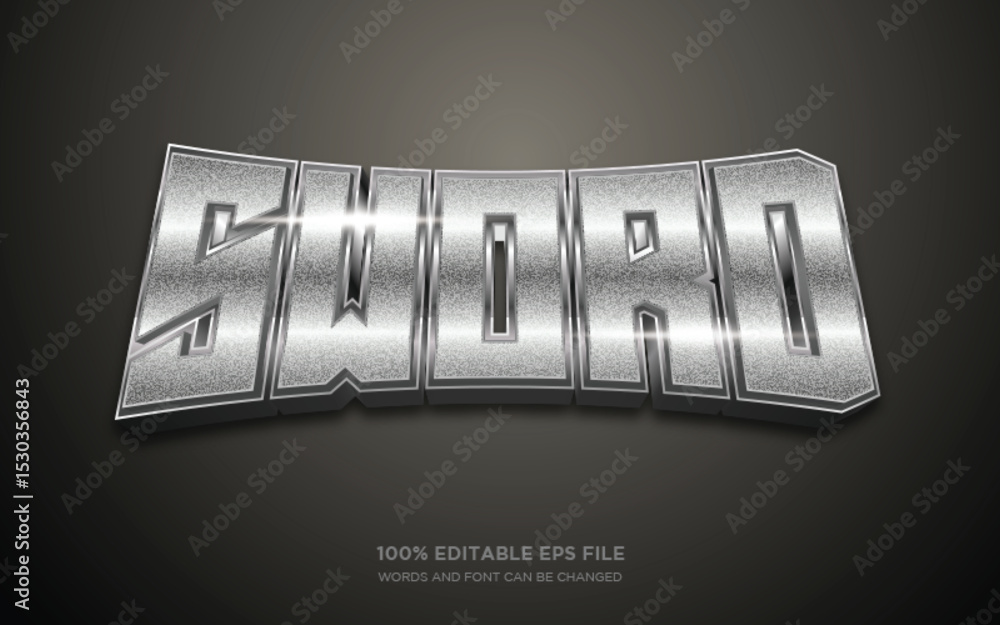 Poster sword 3d editable text style effect