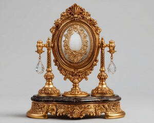 Ornate gilded vanity mirror