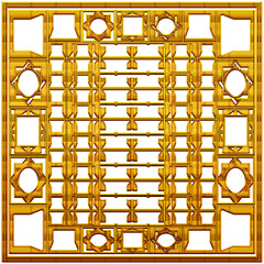 vector illustration of an abstract gold background with squares, stars, balls