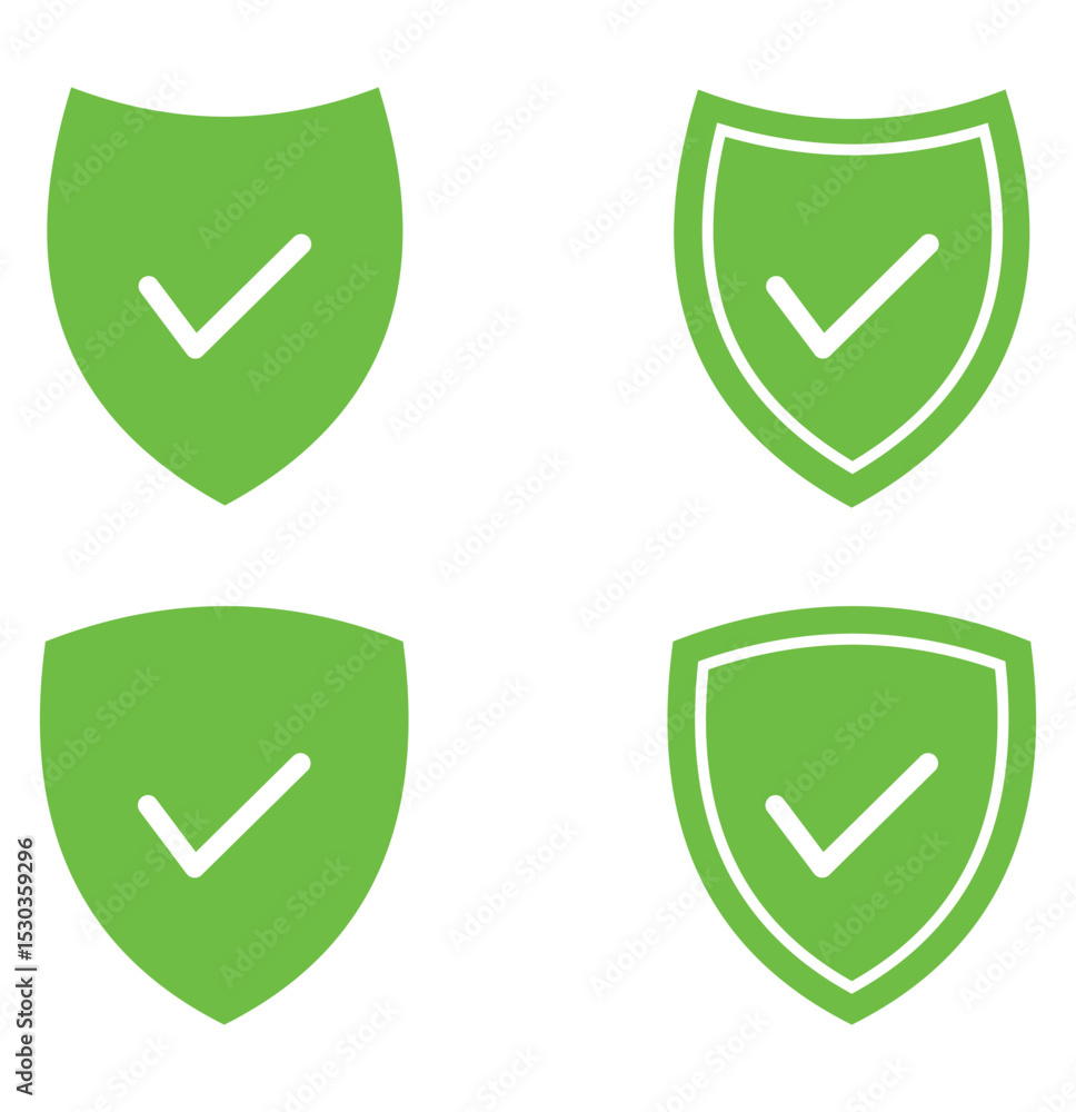 Poster collection of checkmark icon logo on white background. shield with check mark icon vector illustrati