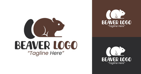 Creative Beaver Logo Design for Branding and Digital Use in Brown and Black Colors