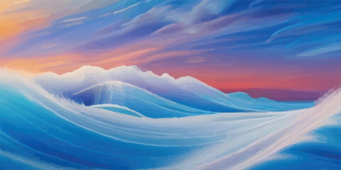 Blue Water and Sky Inspired Digital Watercolor Texture with Gentle Tones and Blended Brush Patterns. Blue Water and Sky Abstract Composition with Transparent Color Layers in a Watercolor Aesthetic