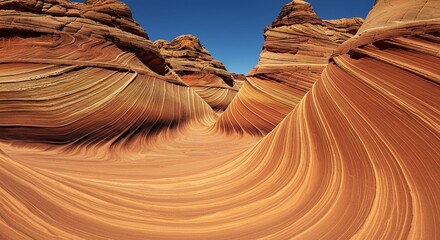 Stunning Arizona Wave Rock Formation Natural Sandstone Curves and Swirling Patterns