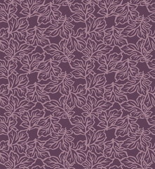 Japanese Wild Leaf Vector Seamless Pattern