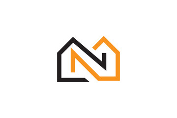 Real estate company logo with house icon and upward arrow symbol