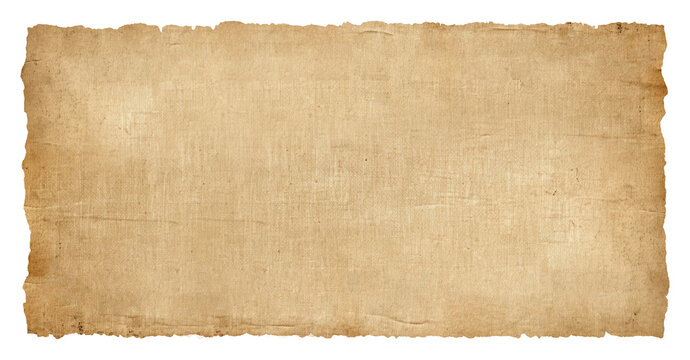 Vintage ancient worn paper texture, old paper or parchment background . Old vintage paper, parchment, canvas or manuscript. Background texture of torn antique paper. Blank page of worn ancient book . 