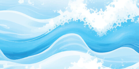 Modern Blue Watercolor Wash Design Featuring Light to Dark Tones in Flowing Gradient Layers for Web or Print Projects. Blending. Banner Graphic Resource as background for ocean wave and water design
