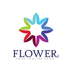 Modern Flower Emblem with Natural Aesthetic and Clean