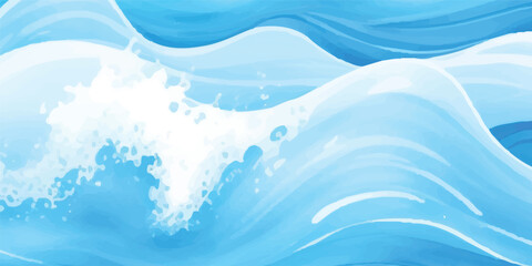 Ocean-Inspired Blue Watercolor Texture Background with Flowing Ink Style Strokes and Artistic Blending. Banner Graphic Resource as background for ocean wave and water wave abstract graphics