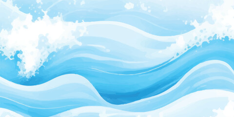 Ocean-Inspired Blue Watercolor Texture Background with Flowing Ink Style Strokes and Artistic Blending. Banner Graphic Resource as background for ocean wave and water wave abstract graphics