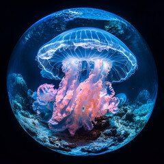 Majestic jellyfish display underwater photography ocean close-up marine life