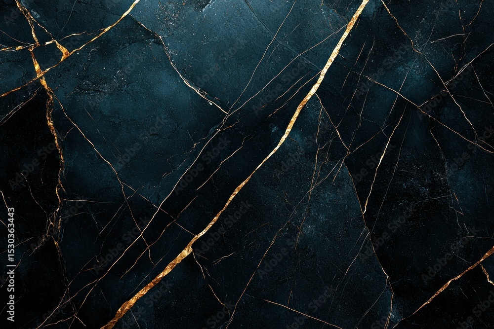 Poster dark teal stone texture with thin, gold veining. the image shows a close-up of a polished surface wi