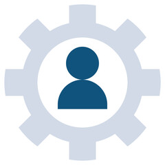 Mechanical gear Flat Icon, Teamwork Management Flat Icon Collection