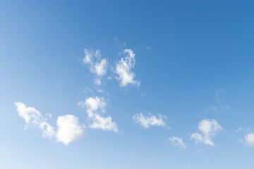 Fluffy white cloud on blue sky background, copy space