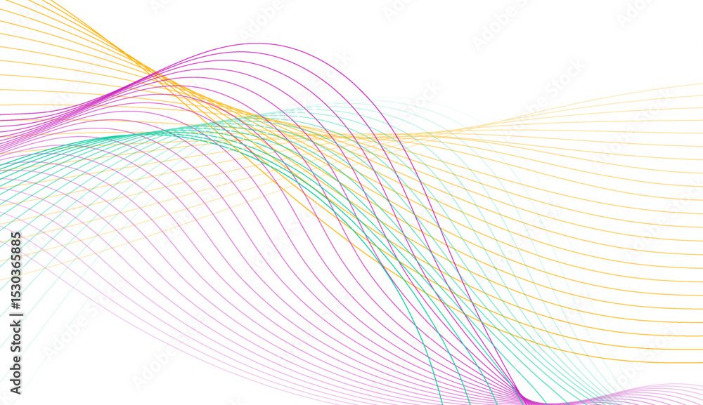 Poster colorful wavy lines abstract minimal elegant background. vector graphic design
