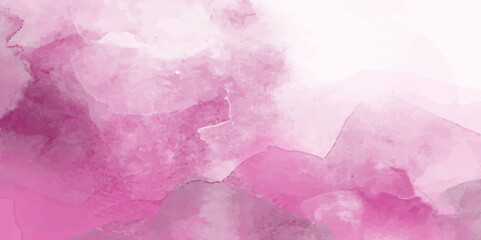 Pink Watercolor Abstract Illustration Featuring Gentle Textured Brush Strokes on White Paper. Soft Textured Pink Abstract Watercolor Painting on White Paper Background