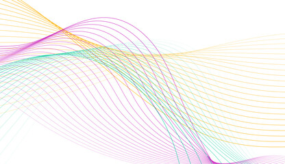 Colorful wavy lines abstract minimal elegant background. Vector graphic design