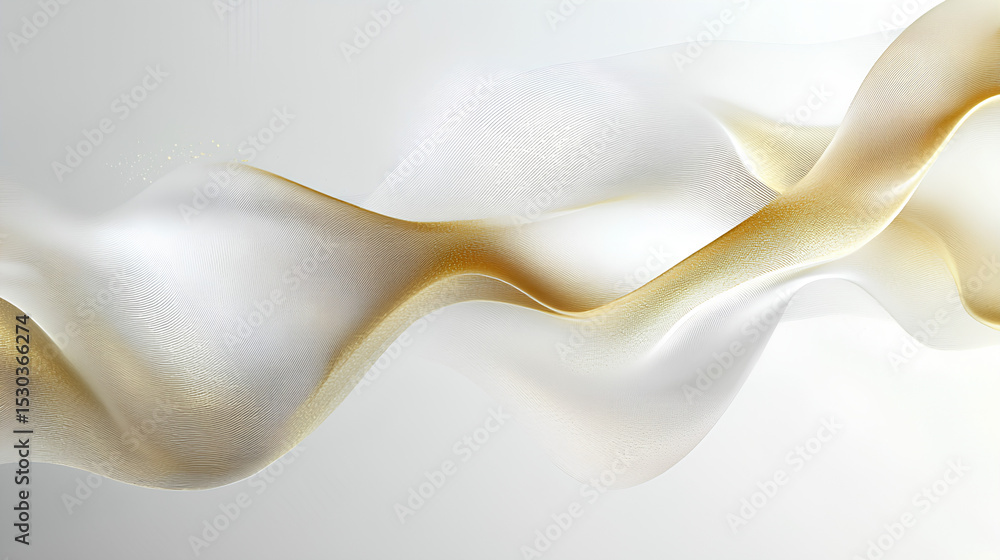 Poster vector gold on white line wave abstract pattern, elegant luxury design background, flow curve dynami