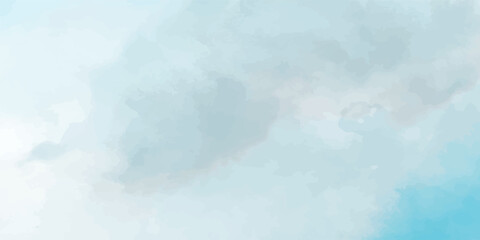 Elegant Sky Blue Watercolor Wash with Soft Acrylic Highlights on a White Paper Textured Background. Light Blue Acrylic and Watercolor Texture Vector Illustration on a Smooth White Paper Surface