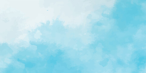 Abstract Artistic Vector Background with Light Sky Blue Watercolor and Smooth Acrylic Textures on White Paper. Soft and Light Sky Blue Watercolor and Acrylic Blended Texture on a Clean White Paper 