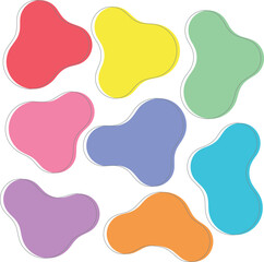 The object is characterized by its softness, roundness, line art, and vivid colors. / ふんわりとした丸いオブジェクトセット ソフトタッチ ラインアート ビビッドカラー