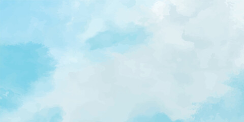 Vector Creative Smooth Sky Blue Watercolor Background with Gentle Acrylic Texture Layers on White Paper Soft and Light Sky Blue Watercolor and Acrylic Blended Texture on a Clean White Paper Background