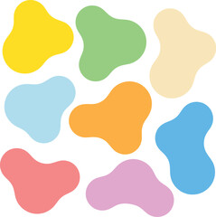 The object is characterized by its softness, roundness, and kids colors. / ふんわりとした丸いオブジェクトセット ソフトタッチ キッズカラー