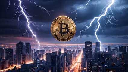 Cryptocurrency bitcoin coin illustration highlighting financial technology advancements, blockchain decentralization, and secure virtual currency transactions