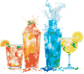 cocktail with lemon and ice