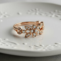 Rose Gold Floral Diamond Ring: Elegant Jewelry Design