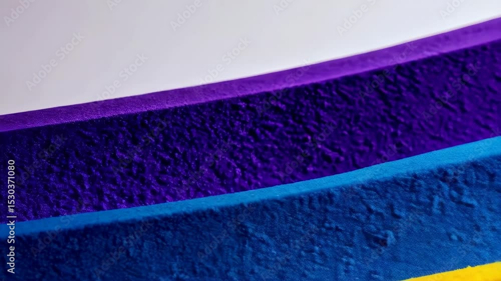 Poster macro video of textured rainbow stripes creating a colorful and vibrant background with patterns and