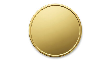 Golden blank medal, round award, prize, winner, champion, gold coin, circle badge. 