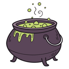 Witch s cauldron magical brewing vector illustration