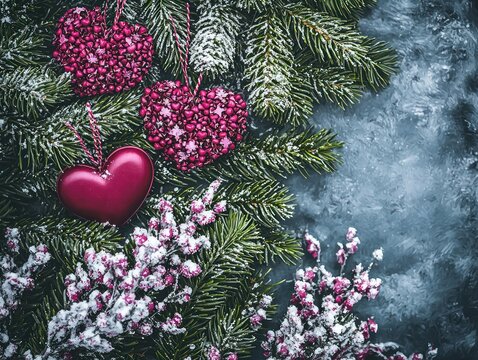 Festive Christmas Heart Ornaments