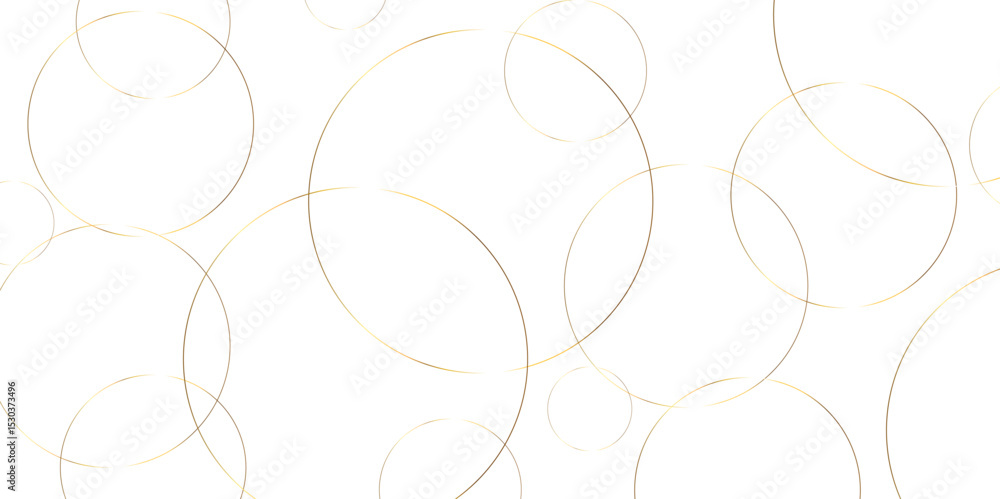 Aufkleber Abstract background golden circle stock line background. abstract artistic of geometric background Gold circles abstract seamless vector pattern. Minimal style white website banner, decoration Vector.