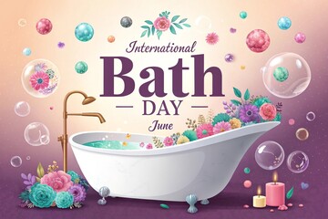 Sparkling foam-filled bathtub promotes selfcare and daily relaxation.