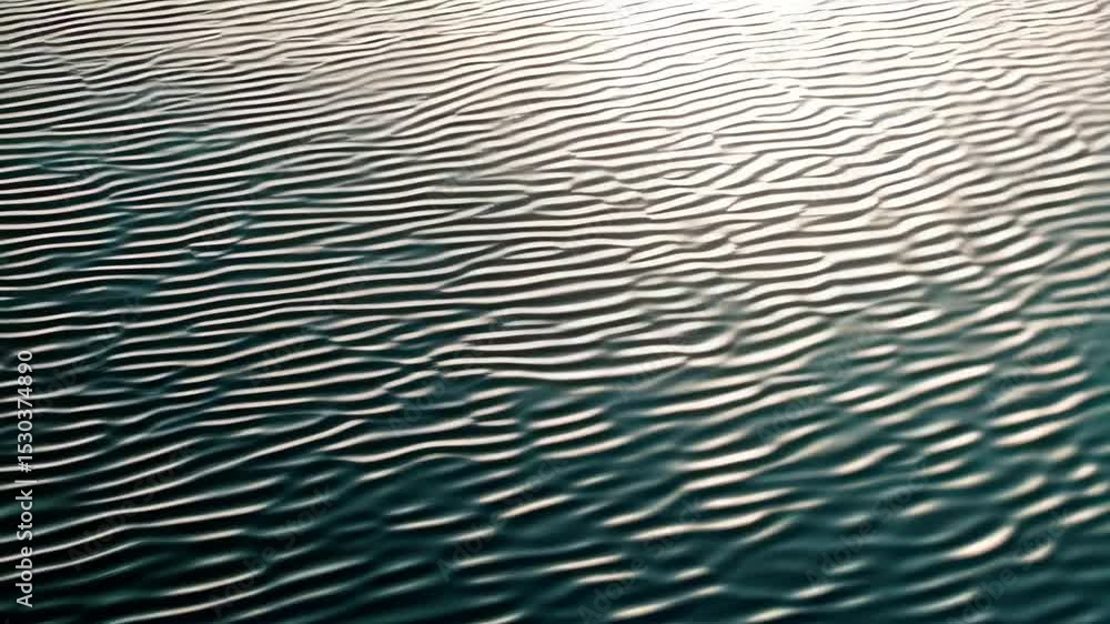 Poster abstract teal water surface with delicate wave patterns creating textured background under sunlight,
