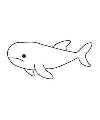 Cartoon Shark Outline Illustration