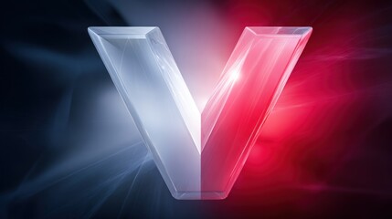 Bold, illuminated capital V