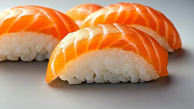 Delicious Salmon Nigiri Sushi
