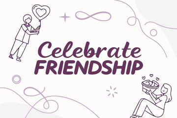 Clean graphic style friendship day text design